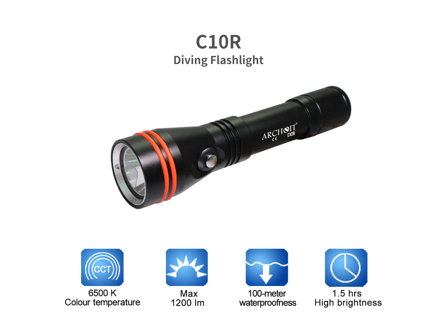 Archon C10R Diving Flashlight | Direct Charging - 1,200 LM