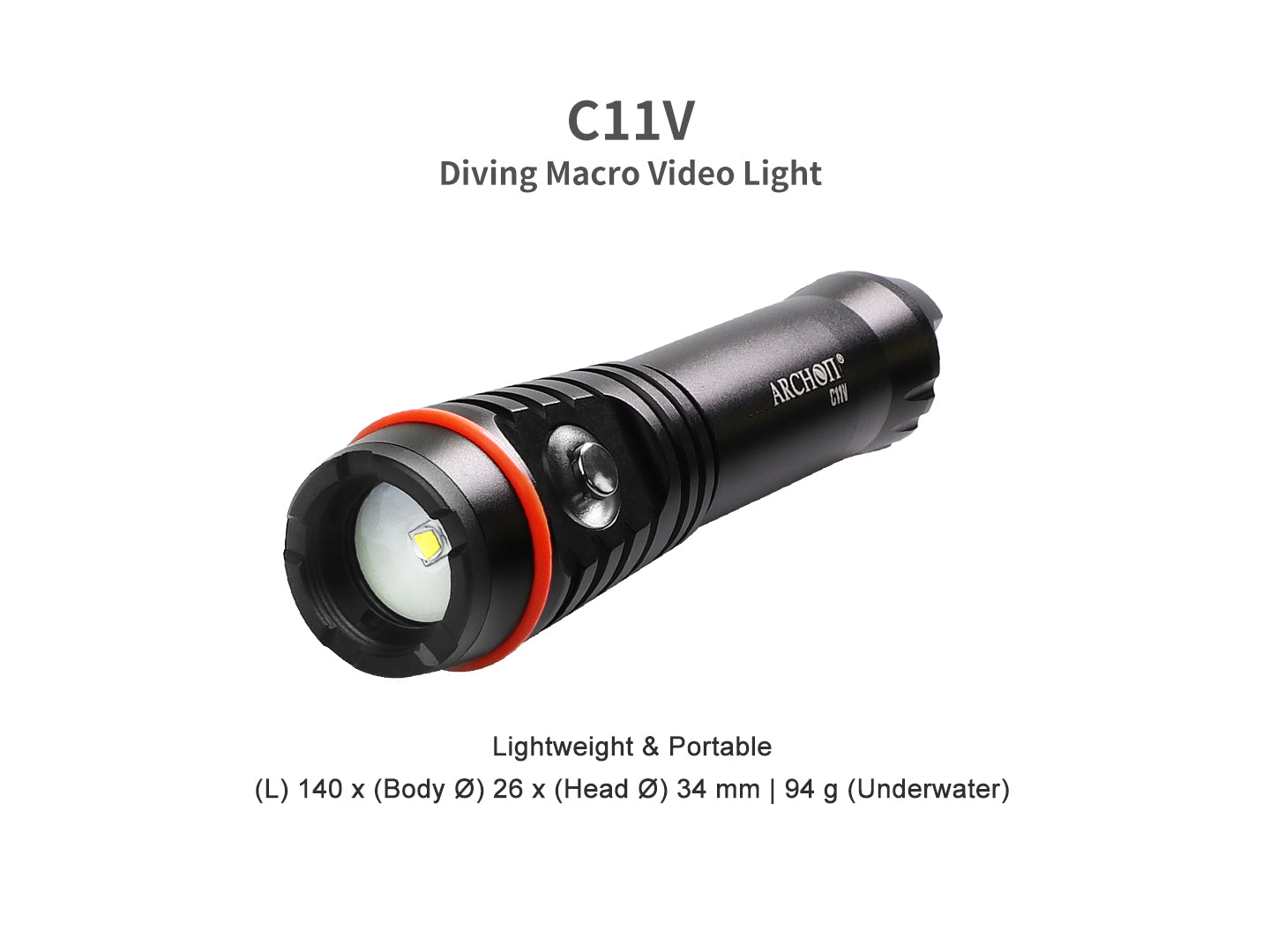 Archon C11V Diving Macro Video Light with Snoot - 1,200 LM