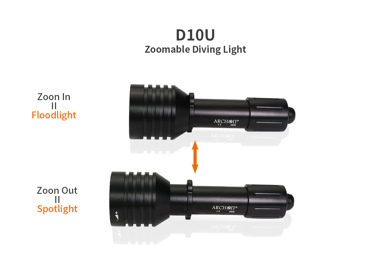 Archon D10U Zoomable Diving Light - 860 LM