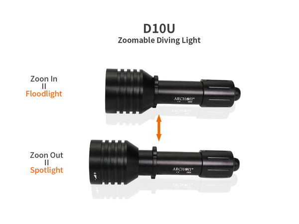 Archon D10U Zoomable Diving Light - 860 LM