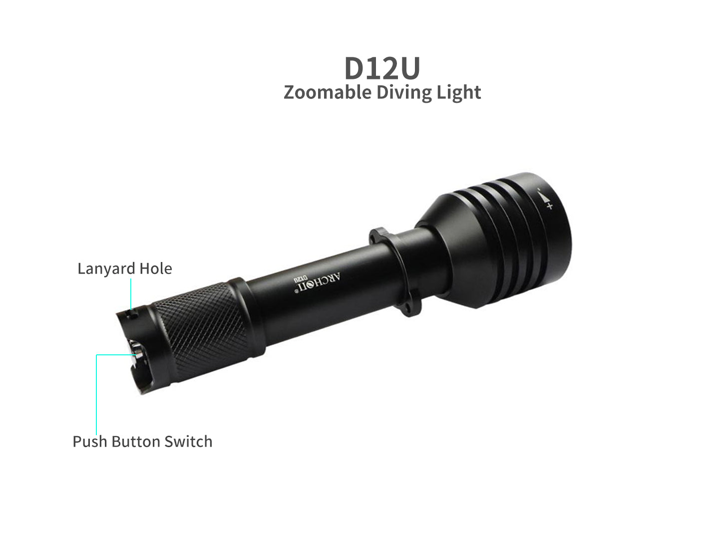 Archon D12U Zoomable Diving | White, Red & Blue Lights - 1,200 LM
