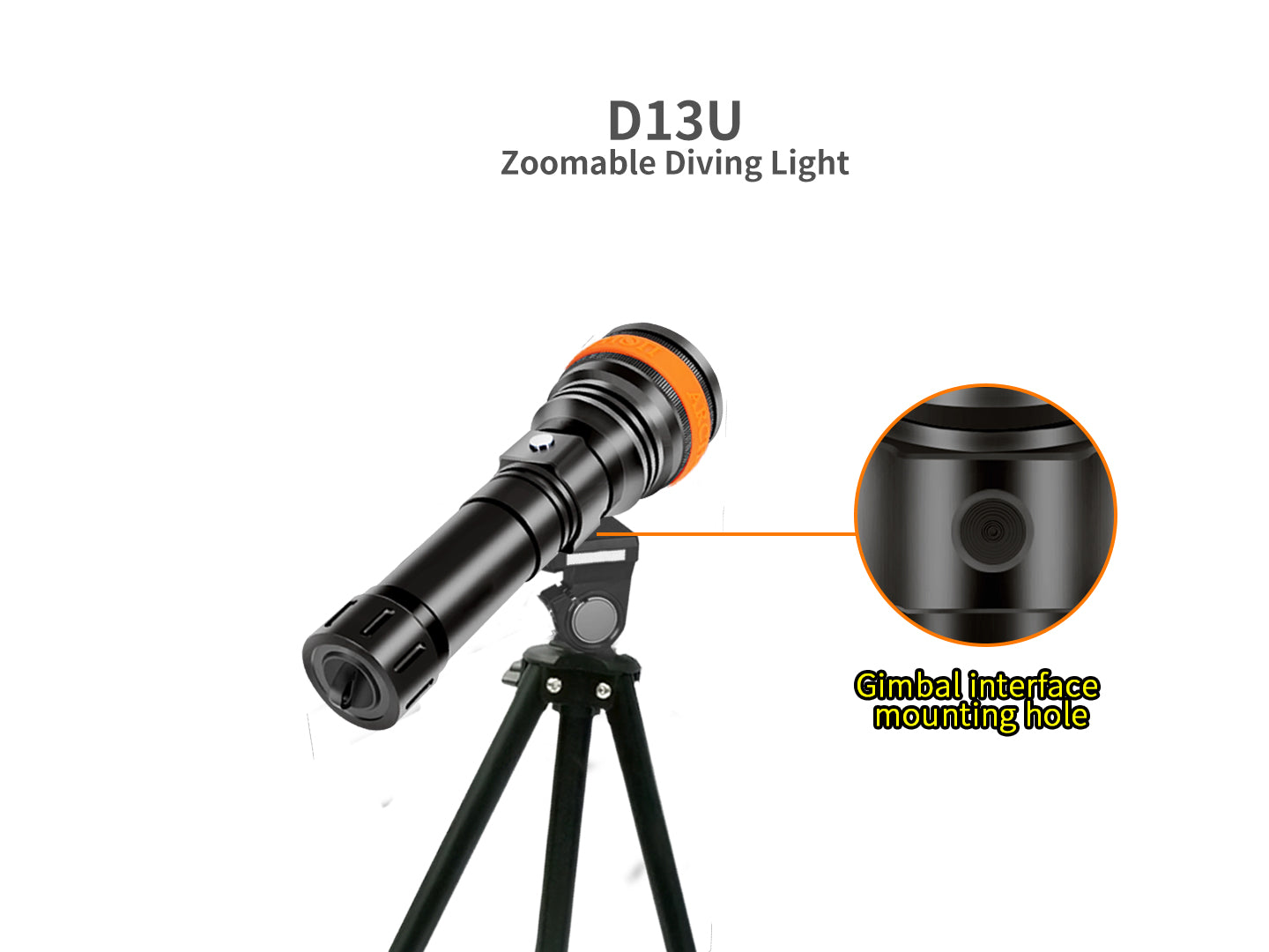Archon D13U Zoomable Diving Light – 2,000 LM