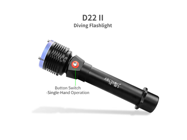 Archon D22 II Diving Flashlight | Powered by 2x 26650 - 1,200 LM