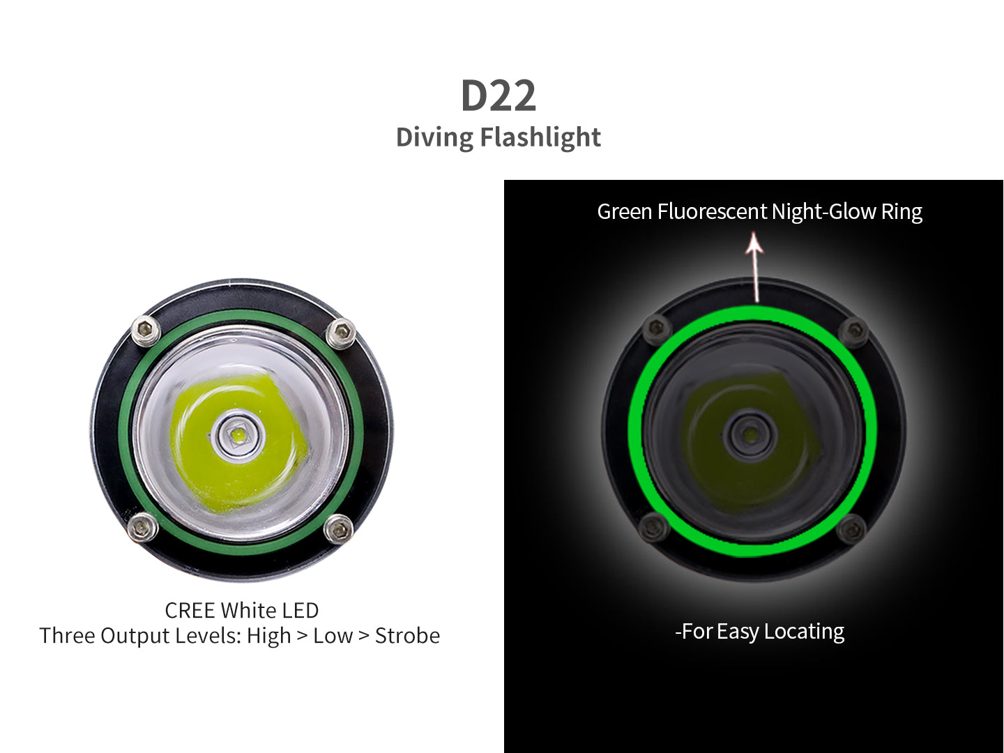 Archon Archon D22 Diving Flashlight | Powered by 2x 26650 - 1,000 LM