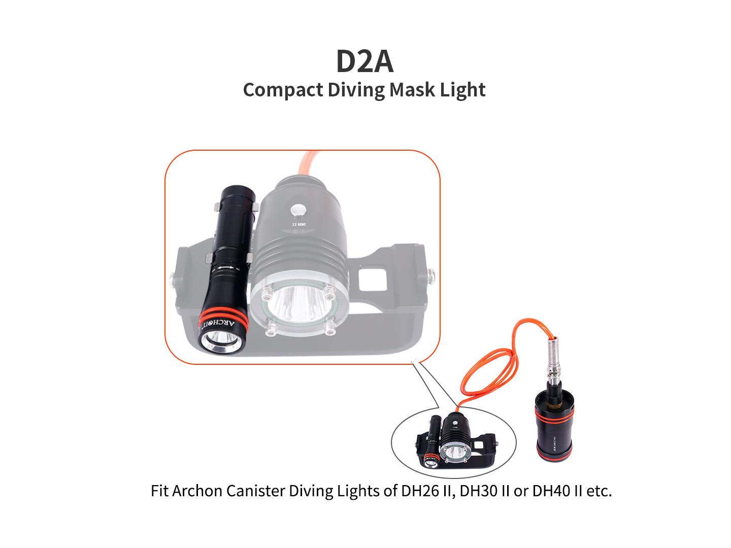Archon D2A Compact Diving Mask Light - 450 LM