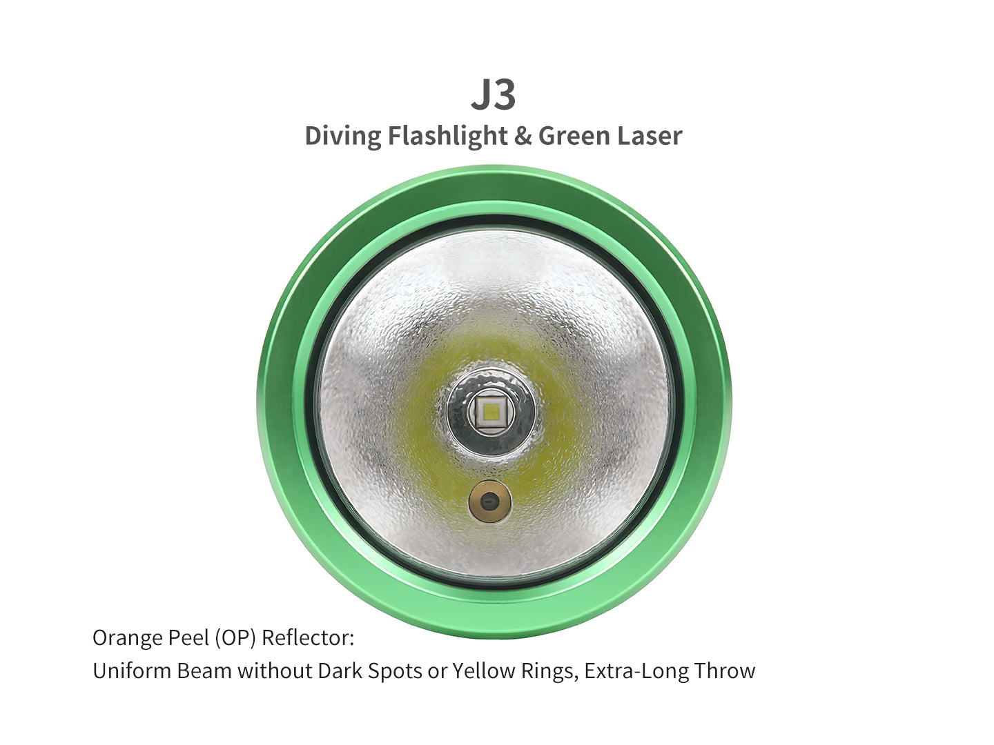 Archon J3 Diving Flashlight | White & Green Laser Lights - 4,000 LM