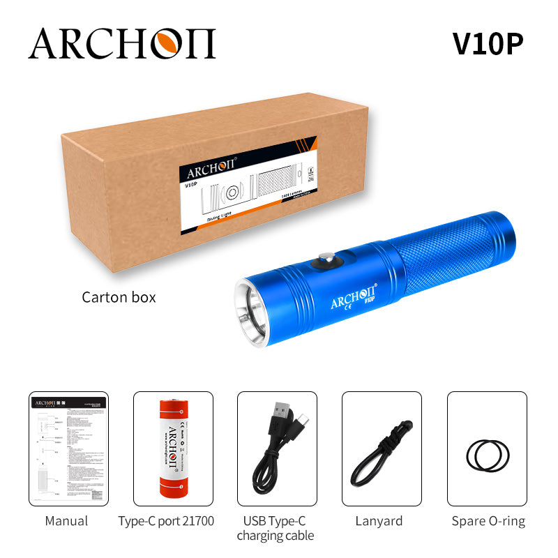 Archon V10P Diving Flashlight | Push Botton Switch - 2,000 LM
