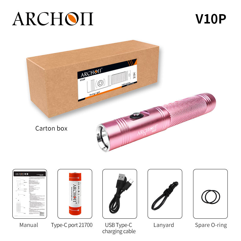 Archon V10P Diving Flashlight | Push Botton Switch - 2,000 LM