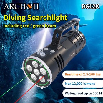 Archon Diving Searchlight DG12K with Red and Green Beam